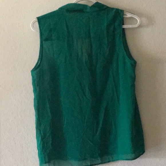 Green sheer button up. - Picture 3 of 3